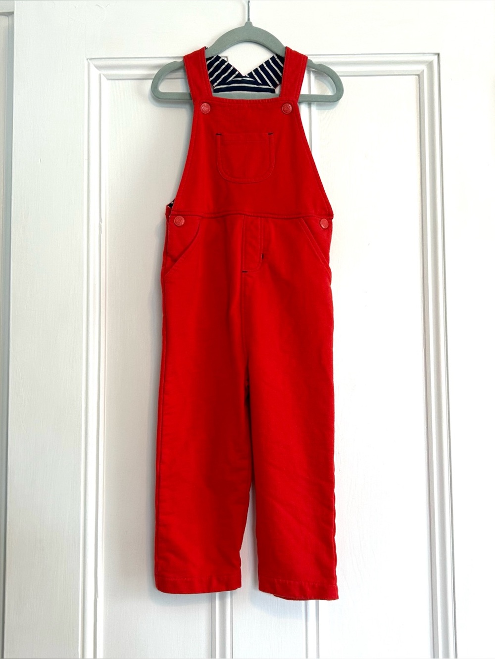Baby Boden Baby Toddler Kids Red Cotton Pocket Overalls